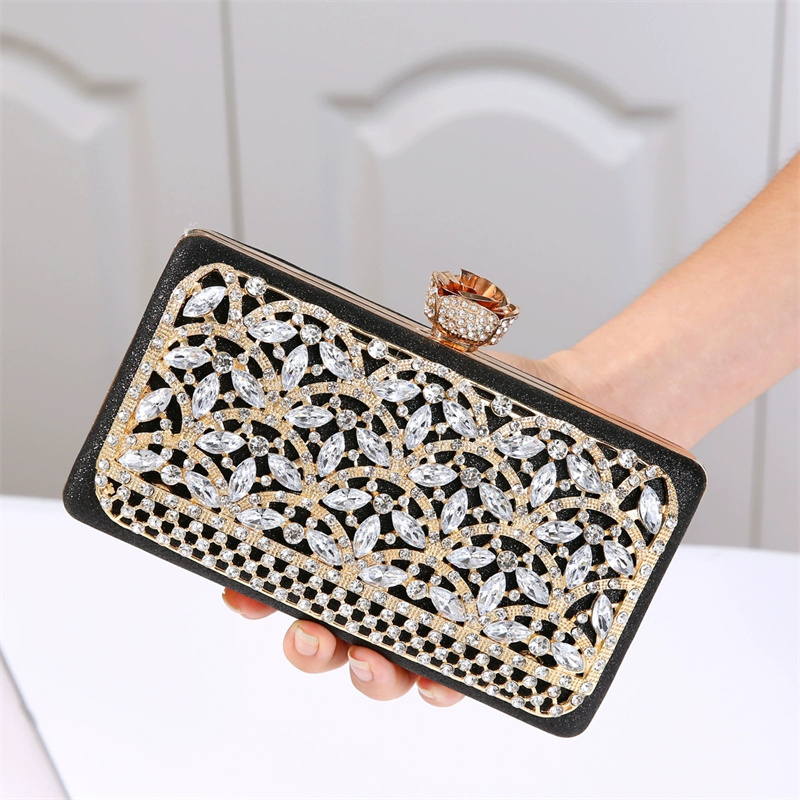 Women Bags In Dubai - Tas Malam Bingkai Logam Berlian Mewah