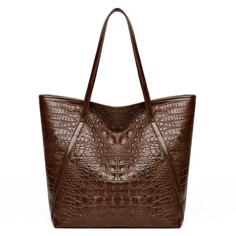 Women'S Tote Bags Designer - Tas Tote Gambar Buaya Serbaguna Sederhana