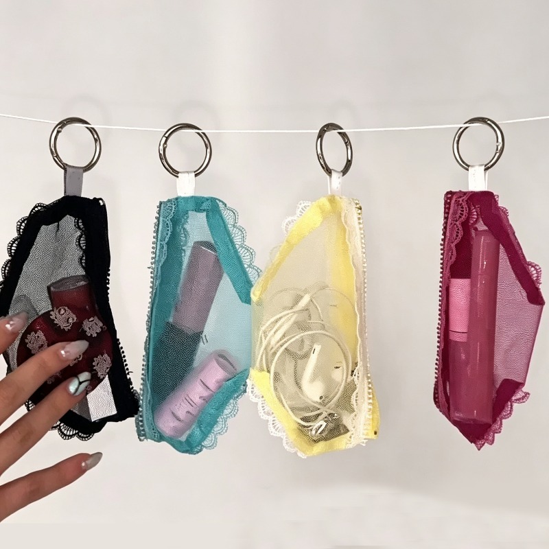 Women Bags Collection - Tas Kosmetik Transparan dengan Ritsleting, Kantong