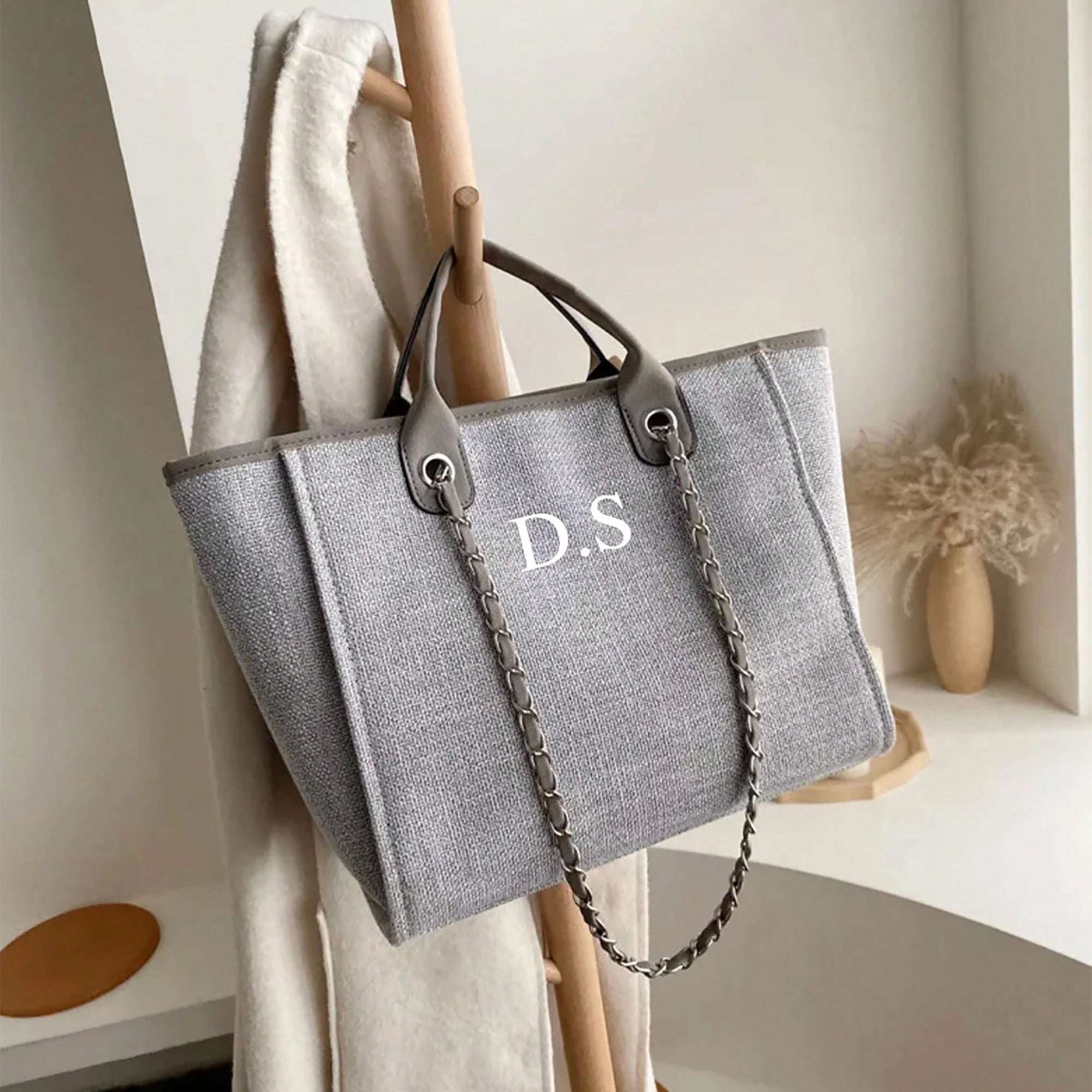 Women'S Tote Bags Designer - Tas Tote Rantai Wanita Korea Kapasitas