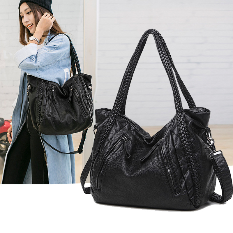 Hobo Bag Slouchy - Tas Selempang Kulit Lembut Hitam SHELKSBAG