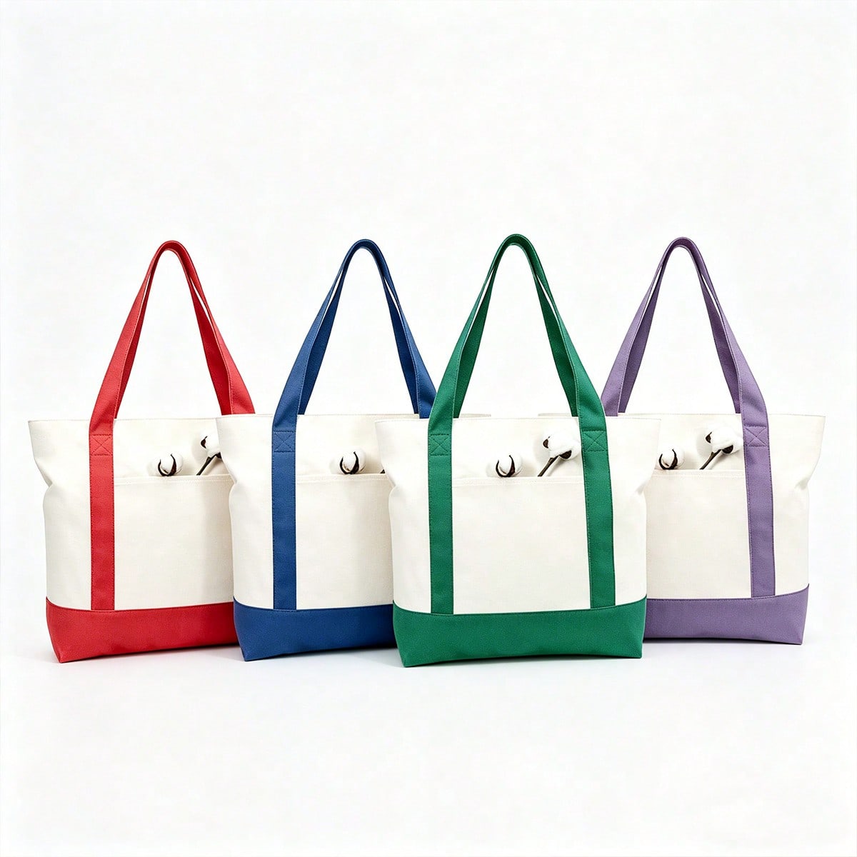 Shopper Tote Canvas - Tas Tote Kanvas Blok Warna Wanita,