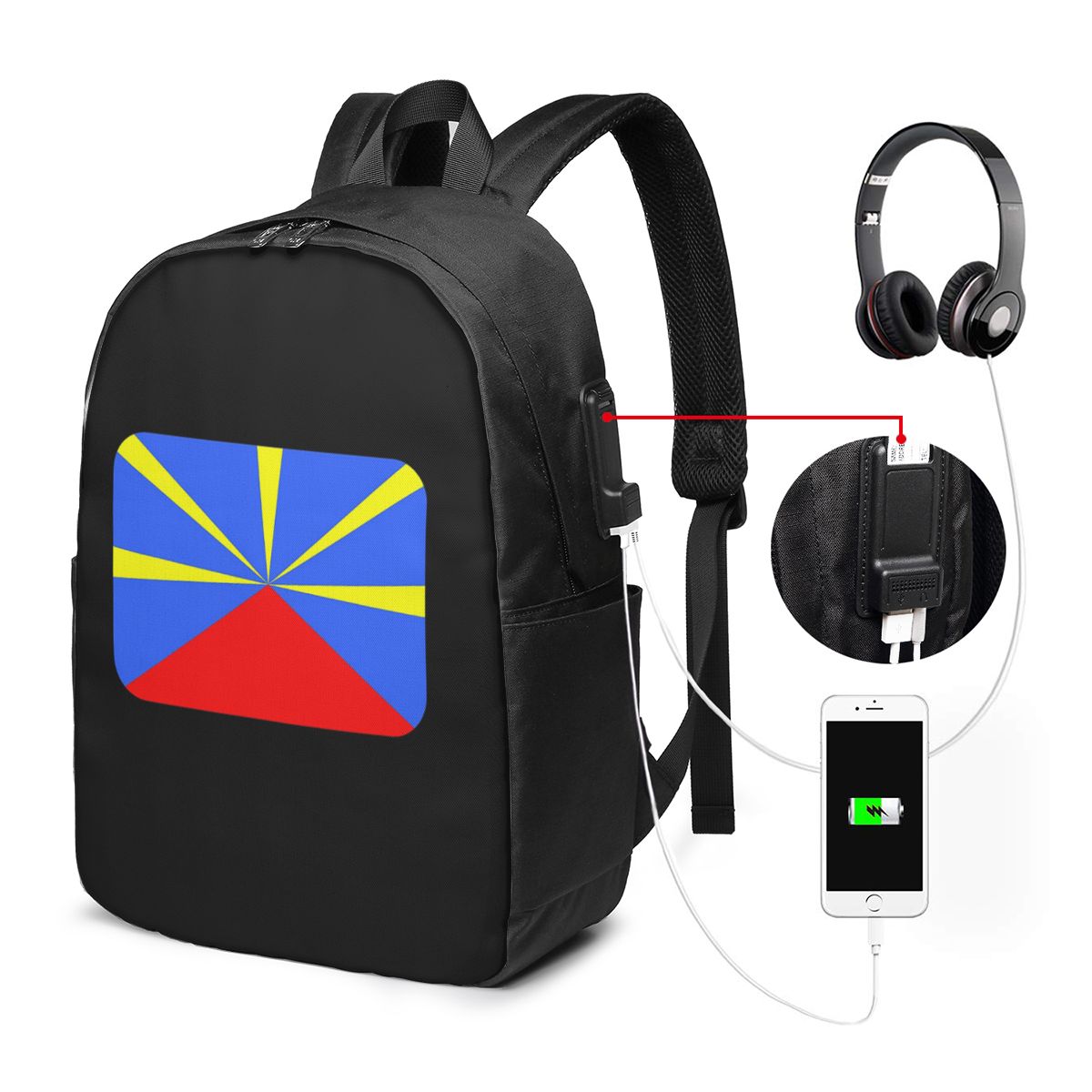 Women Bags Laptop - 974 Tas Ransel Bendera Pulau Reunion
