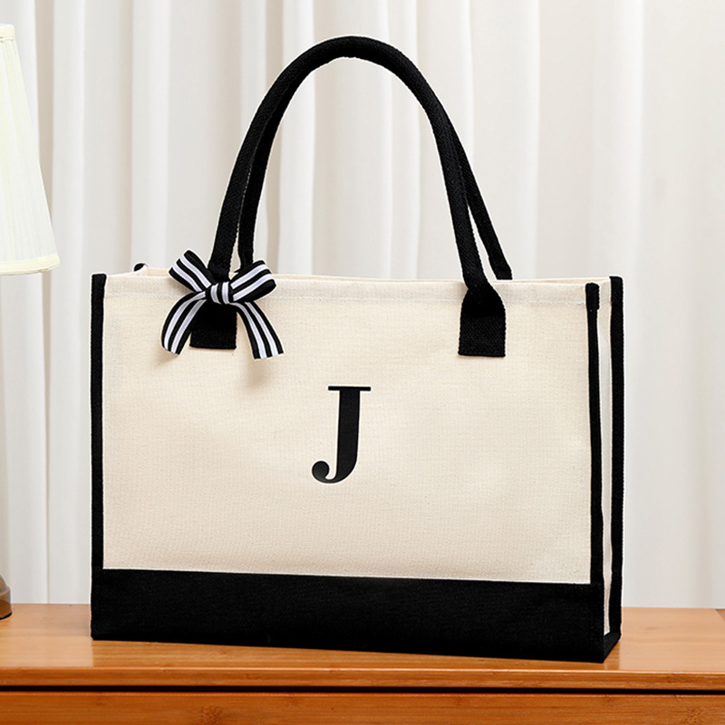 Shopper Tote Canvas - Tas jinjing huruf kanvas sederhana untuk