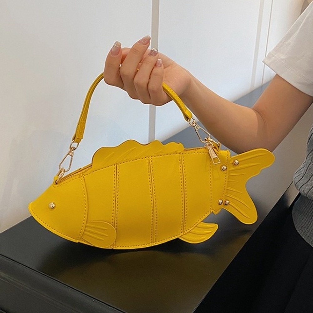 Hobo Bag Slouchy - Tas Selempang Bentuk Ikan Simulasi Kreatif,