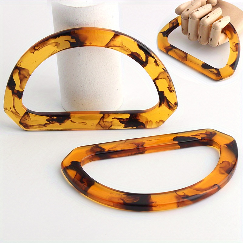 Tortoiseshell Bag Acrylic - 2 buah d-berbentuk akrilik kura-kura shell