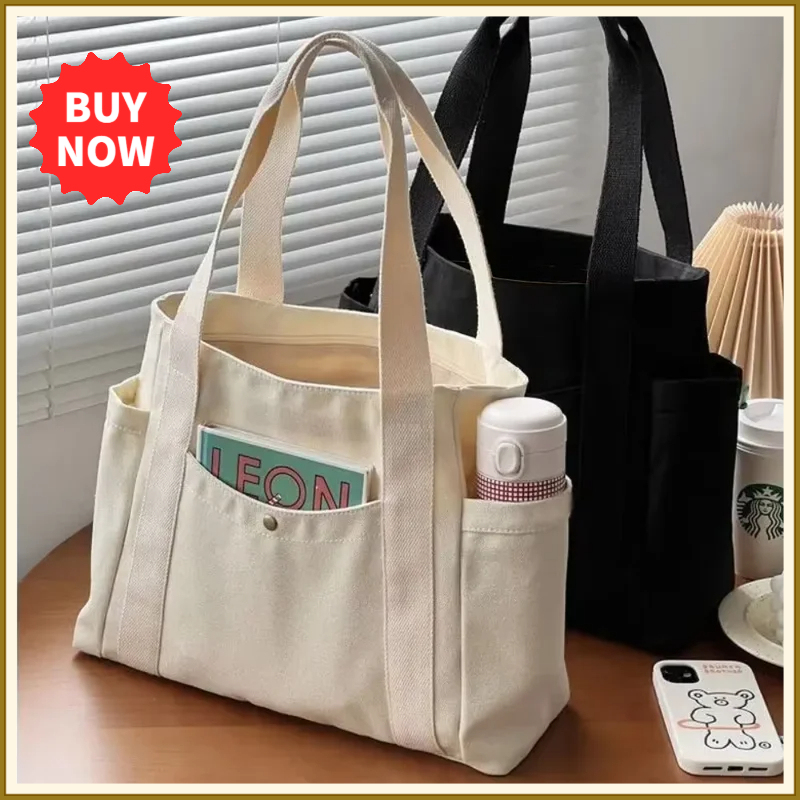 Shopper Tote Canvas - Tas Tote Kanvas Kapasitas Besar untuk
