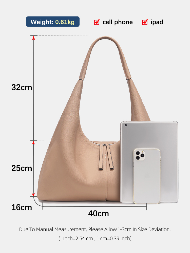 Tas Hobo Kulit Asli Wanita Zen - Women'S Tote Bags Designer ulasan dan harga