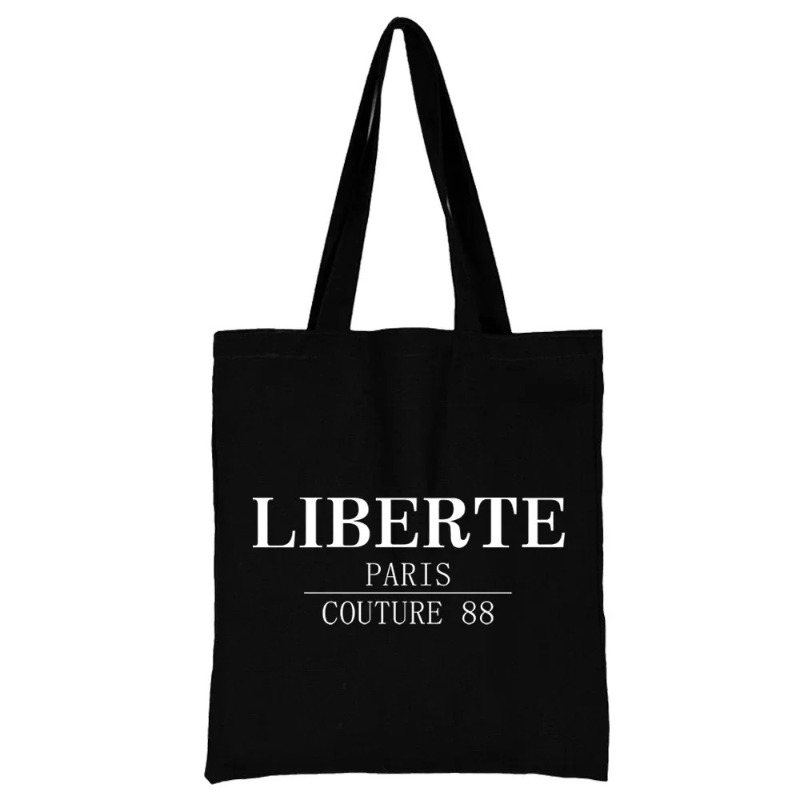 Tas Bahu Kapasitas Besar Hitam - Shopper Tote Canvas ulasan dan harga