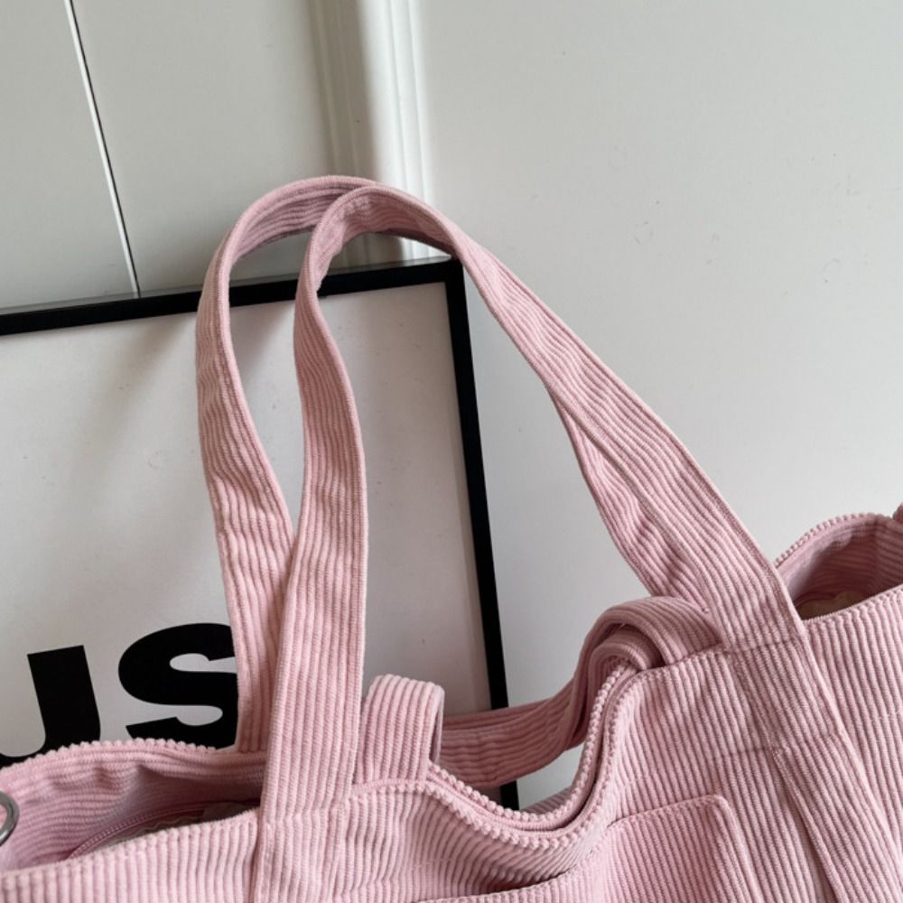 Tas Bahu Korduroi Warna Polos  - Shopper Tote Canvas ulasan dan harga