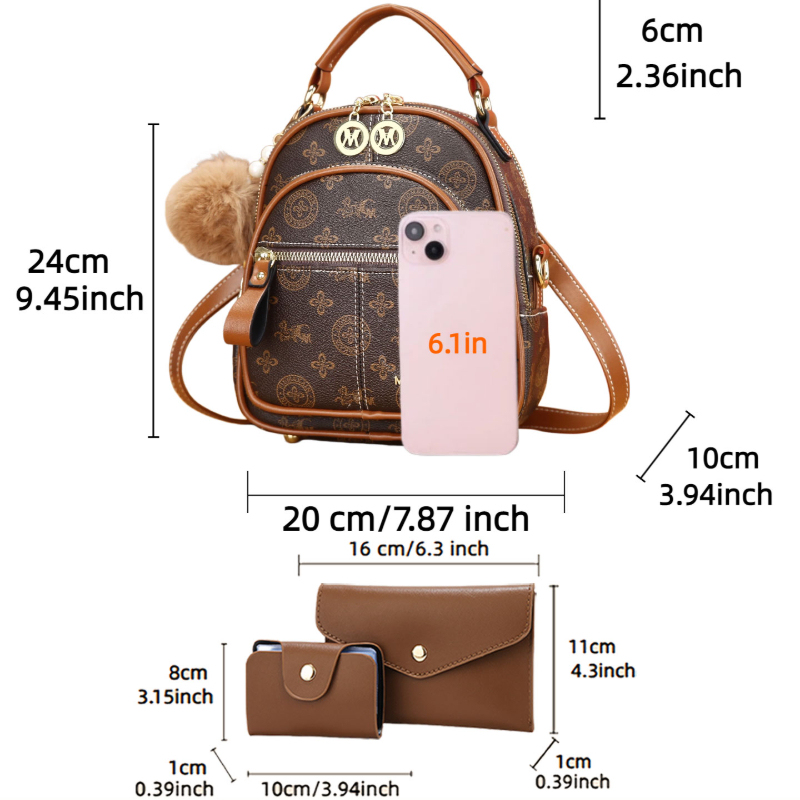 Set tas wanita 3-in-1, ransel  - Women Bags Luxury ulasan dan harga