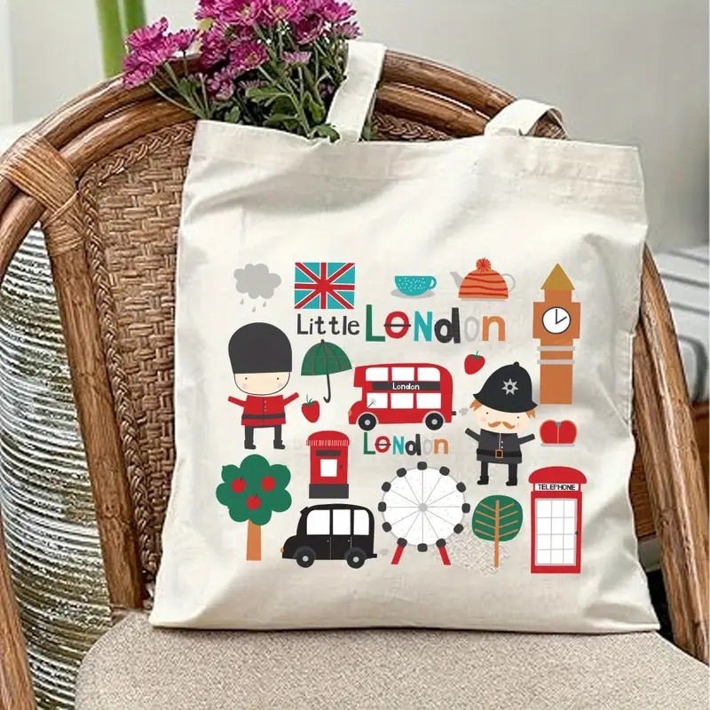 Tas Tote Kanvas Grafis London  - Women Bags Uk ulasan dan harga