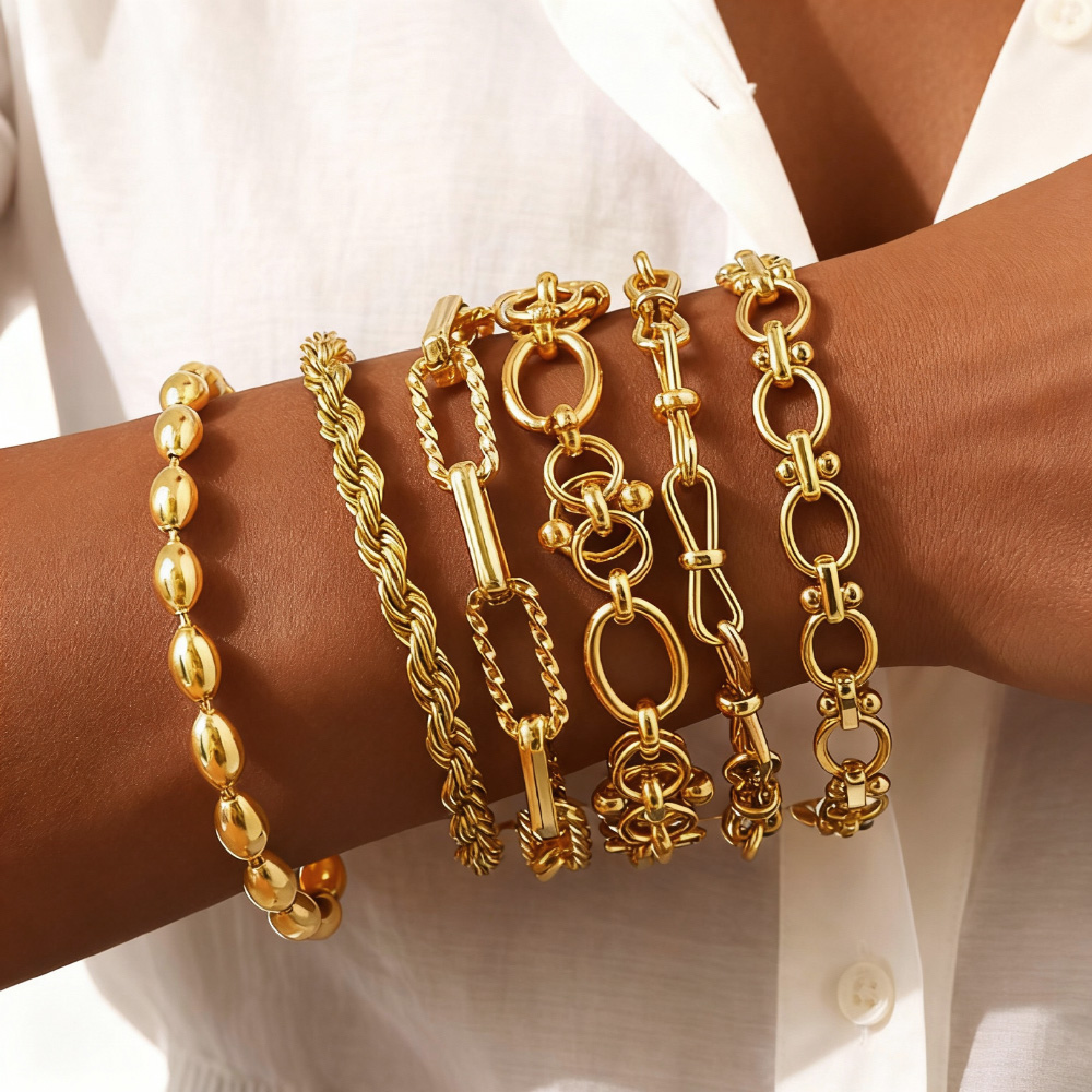 Gelang Rantai Tebal Berlapis E - Women Bags Price ulasan dan harga