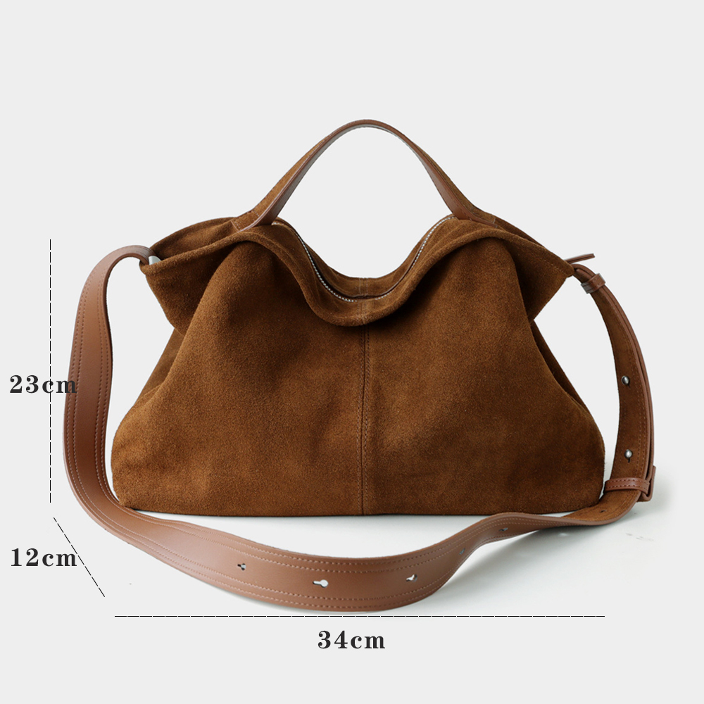 Tas Tote Kulit Asli Suede untu - Hobo Bag Slouchy ulasan dan harga