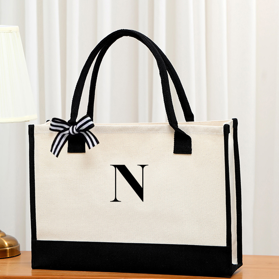 Tas jinjing huruf kanvas seder - Shopper Tote Canvas ulasan dan harga
