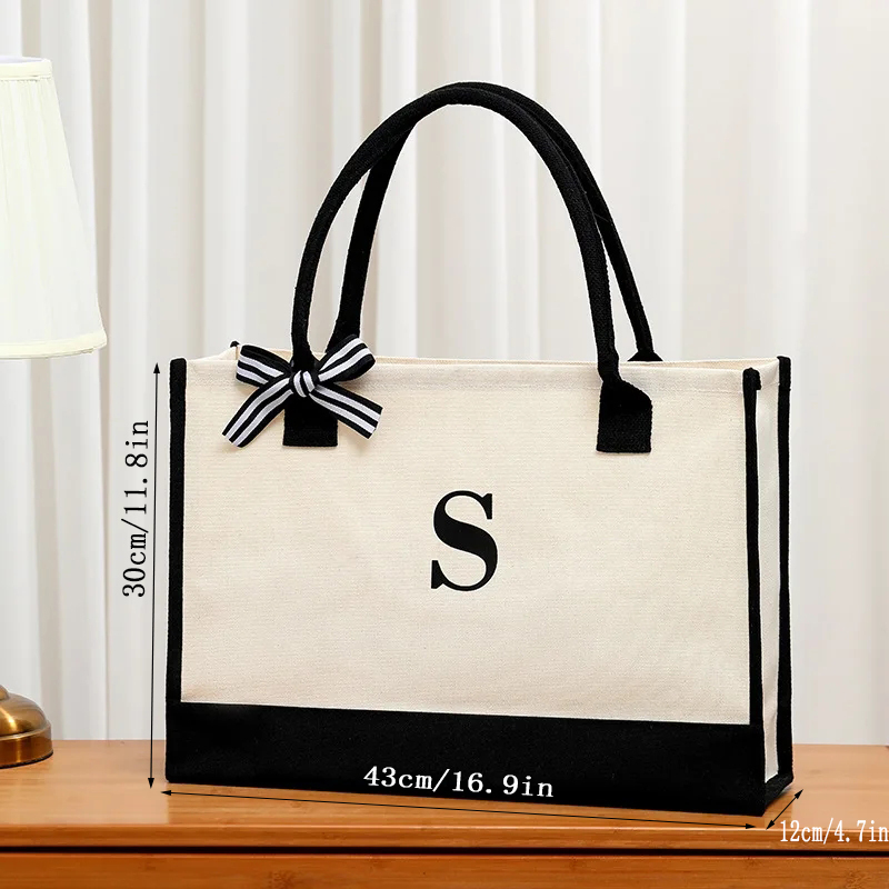 Tas jinjing huruf kanvas seder - Shopper Tote Canvas ulasan dan harga