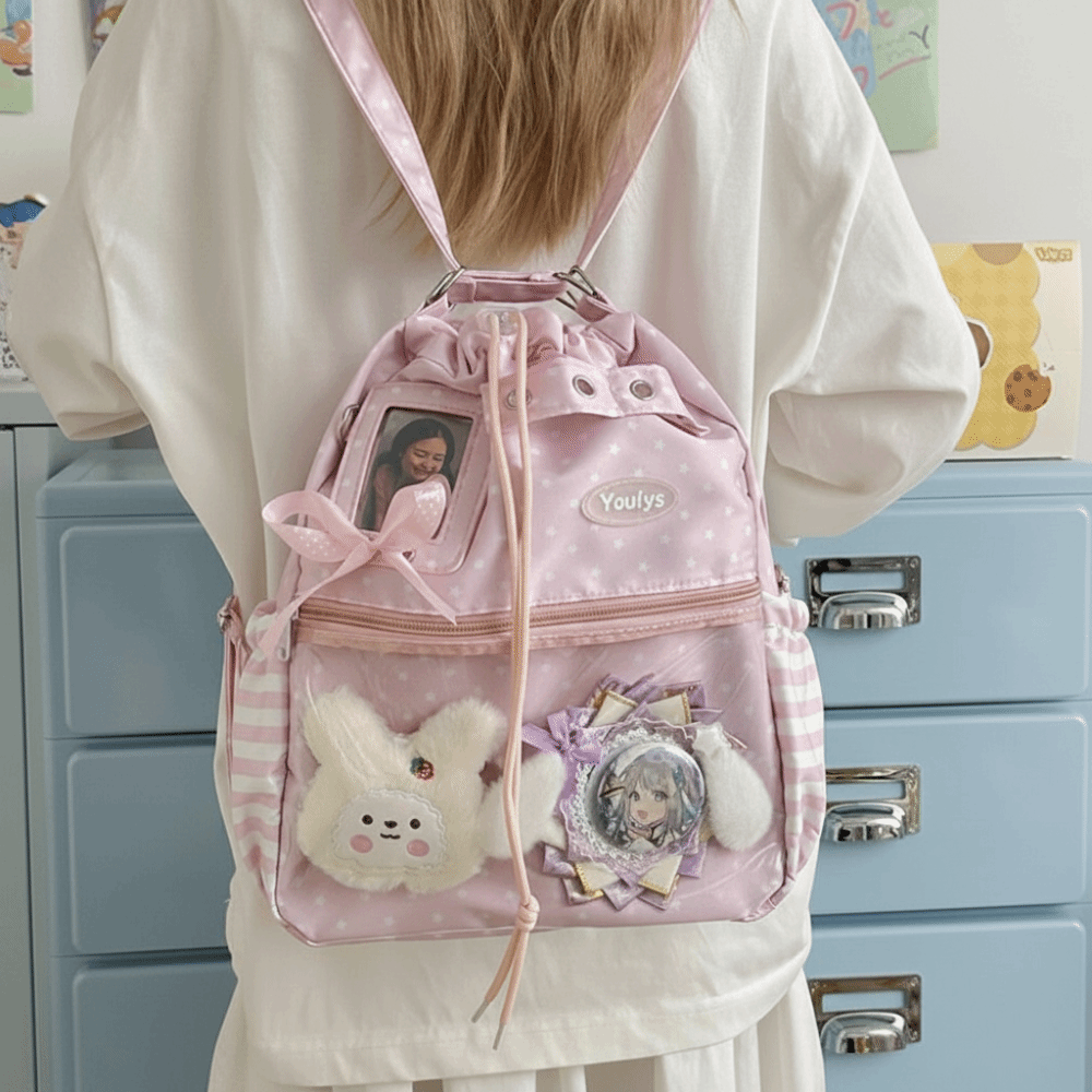 Tas Ransel Ita Pola Polkadot L - Shopper Tote Canvas ulasan dan harga