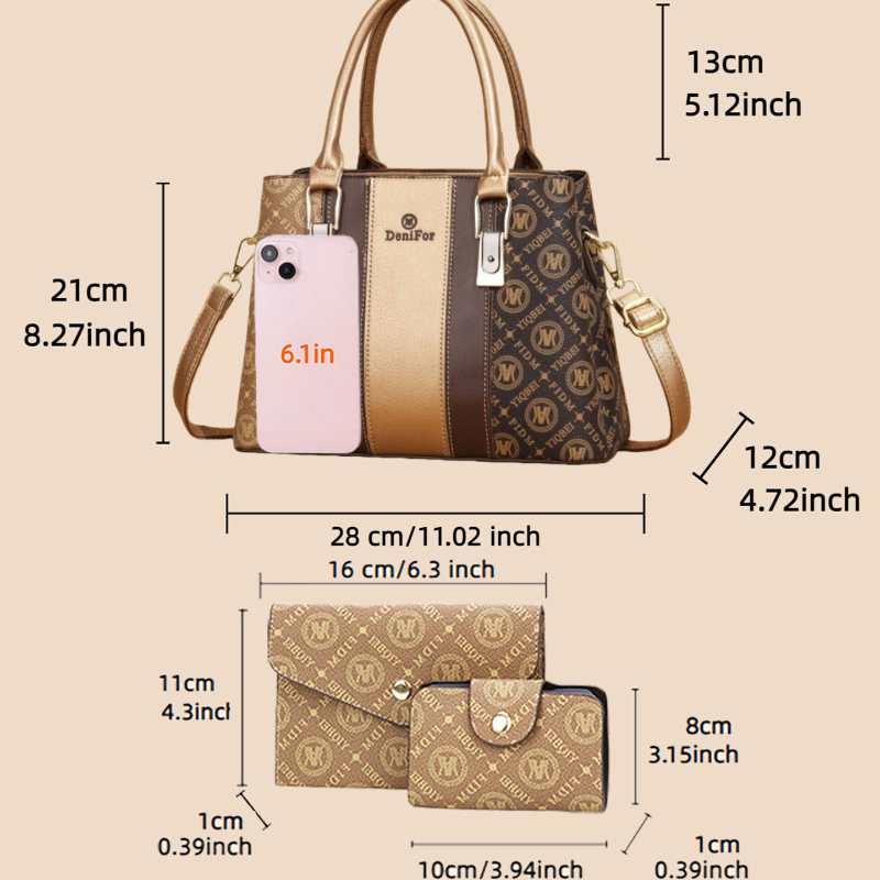 Set tas wanita 3 potong dengan - Women Bags Luxury ulasan dan harga