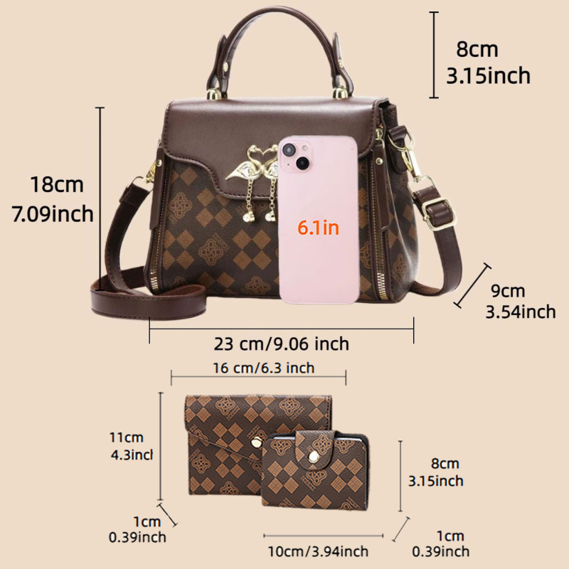 Set tas wanita 3-in-1, tas sel - Women Bags Luxury ulasan dan harga