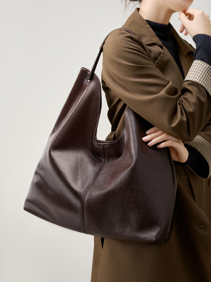 Tas Tangan Kulit Asli Mewah, T - Hobo Bag Slouchy ulasan dan harga